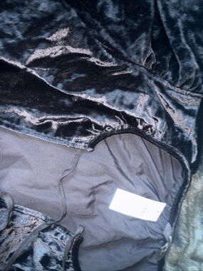 Black Velvet Dress with Drawstring Detail